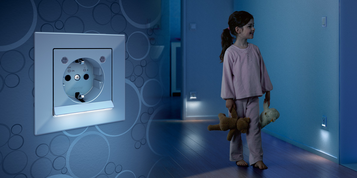 Schuko Steckdose mit LED Licht