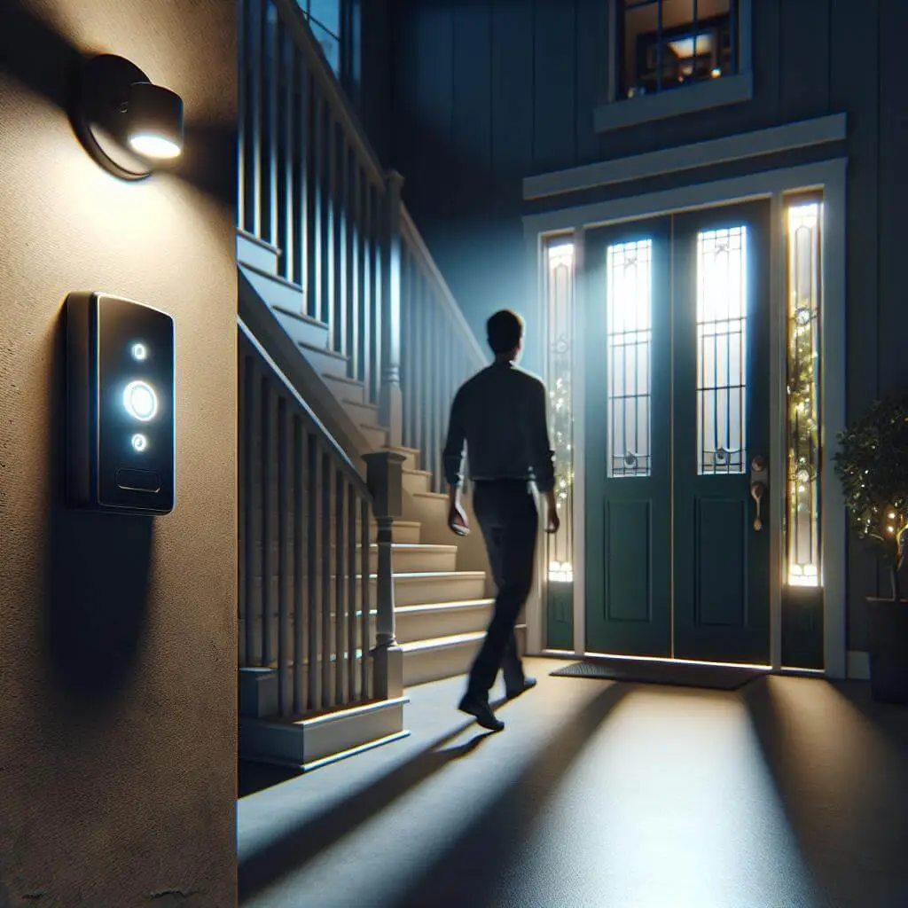 Bewegungsmelder im Treppenhaus bei Nacht