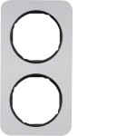 Berker 10122184 Rahmen 2fach R.1 Alu schw 