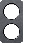 Berker 10122384 Rahmen 2fach R.1 Schiefer schw 