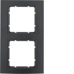 Berker 10123005 Rahmen 2-fach Serie B.3 Alu, schwarz/anthrazit 