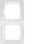 Berker 10128919 Rahmen mit Beschriftungsfeld 2-fach senkrecht S.1 polarweiß, glänzend 