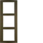 Berker 10133021 Rahmen 3fach B.3 Alu, braun/polarweiß 