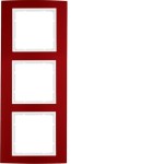 Berker 10133022 Rahmen 3fach B.3 Alu, rot/polarweiß 