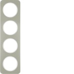 Berker 10142114 Rahmen 4fach R.1 Edelstahl/polarweiß 