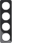 Berker 10142145 Rahmen 4fach R.1 schwarz glänzend 