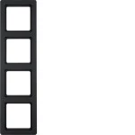 Berker 10146086 Rahmen 4-fach Serie Q.1 anthrazit, samt 