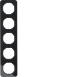 Berker 10152116 Rahmen 5fach R.1 Glas schwarz 