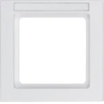 Berker 10516099 Rahmen 1-fach mit Beschriftungsfeld Serie Q.3 polarweiß, samt 