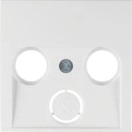 Berker 12038989 Zentralstück für Antennendose 2- und 3-Loch S.1/B.3/B.7 polarweiß, glänzend 