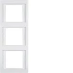 Berker 13337009 Rahmen 3-fach senkrecht, Serie K.1, polarweiß glänzend 