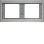 Berker 13637004 Rahmen 2-fach waagerecht, Serie K.5, Edelstahl, Metall mattiert 