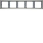 Berker 13937004 Rahmen 5fach waag K.5 Edelstahl rostfrei 