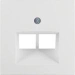 Berker 14091909 Zentralstück für UAE Steckdose 2-fach Serie S.1/B.3/B.7 polarweiß, matt 