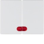 Berker 14370069 Wippe 2-fach mit roter Linse Arsys polarweiß glänzend 