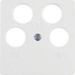 Berker 14841909 Zentralplatte für Ant.Do 4Loch polarweiß 