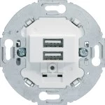 Berker 260219 USB Lade-Std., 2fach, 3.0A, rund, pw 