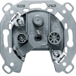 Berker 452210 Antennen-Steckdose, Antennendose 3-Loch SAT, TV, FM, Einzeldose 