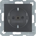 Berker 47231606 UP Steckdose 1-fach mit erhöhtem Berührungsschutz S.1/B.3/B.7 anthrazit, matt 