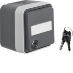 Berker 47393505 Aufputzsteckdose SCHUKO mit Klappdeckel W.1, grau 