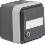 Berker 47893505 AP Steckdose 1-fach mit Klappdeckel, Beschriftungsfeld, gl. Schließung W.1 grau 
