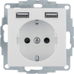 Berker 48038982 Schuko-Steckdose/USB A-A S.1 cremeweiß glänzend 