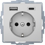 Berker 48046084 Steckdose SCHUKO/USB A-C Qx alu samt 