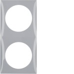 Berker 918262507 Rahmen 2fach Integro Flow grau glänzend 