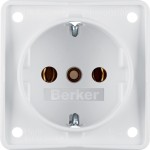 Berker 941852502 SCHUKO UP Steckdose, mit Schraubklemmen, Integro Modul-Einsätze, polarweiß matt 