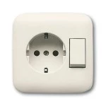 Busch-Jaeger 2CKA001611A0102 Kombination SCHUKO® Steckdose mit Wippschalter weiß - Busch-Duro 2000® SI 