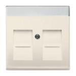 Busch-Jaeger 2CKA001710A3158 Zentralscheibe mit Beschriftungsfeld Modular-Jack-Einsatz 2-fach elfenbeinweiß 