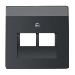 Busch-Jaeger 2CKA001710A3911 Zentralscheibe mit Beschriftungsfeld UAE/IAE (ISDN) 2-fach schwarz matt - 