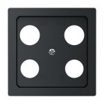Busch-Jaeger 2CKA001724A4380 Zentralscheibe TV/Radio/2x SAT 4-fach schwarz matt - Plattform 63 