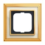 Busch-Jaeger 2CKA001754A4633 Abdeckrahmen 1-fach Messing poliert elfenbeinweiß - Busch-dynasty® 