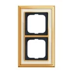 Busch-Jaeger 2CKA001754A4634 Abdeckrahmen 2-fach Messing poliert elfenbeinweiß - Busch-dynasty® 