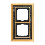 Busch-Jaeger 2CKA001754A4649 Abdeckrahmen 2-fach Messing poliert Dekor anthrazit - Busch-dynasty® 