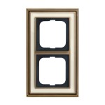 Busch-Jaeger 2CKA001754A4654 Abdeckrahmen 2-fach Messing antik elfenbeinweiß - Busch-dynasty® 