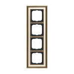 Busch-Jaeger 2CKA001754A4656 Abdeckrahmen 4-fach Messing antik elfenbeinweiß - Busch-dynasty® 