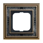 Busch-Jaeger 2CKA001754A4668 Abdeckrahmen 1-fach Messing antik Dekor anthrazit - Busch-dynasty® 
