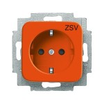 Busch-Jaeger 2CKA002011A2233 SCHUKO® Steckdosen-Einsatz mit Aufdruck ZSV orange - Reflex SI mit Aufdruck 