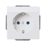 Busch-Jaeger 2CKA002011A3810 SCHUKO® Steckdosen-Einsatz mit Beschriftungsfeld alusilber - Plattform 63 