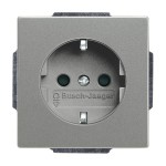 Busch-Jaeger 20 EUC-803 Schuko-Steckdose mit Steckanschluss graumetallic 2CKA002011A3875 