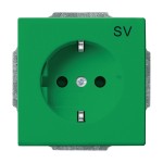Busch-Jaeger 2CKA002011A6260 SCHUKO® Steckdosen-Einsatz mit Aufdruck SV grün - Plattform 63 mit Aufdruck 