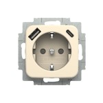 Busch-Jaeger 2CKA002011A6295 SCHUKO® USB-Steckdosen-Einsatz Safety+ mit USB A/C weiß - Busch-Duro 2000® SI 