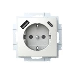Busch-Jaeger 2CKA002011A6298 SCHUKO® USB-Steckdosen-Einsatz Safety+ mit USB A/C alpinweiß - Busch-balance® SI 