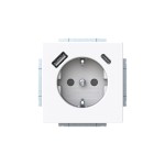 Busch-Jaeger 2CKA002011A6306 SCHUKO® USB-Steckdosen-Einsatz Safety+ mit USB A/C studioweiß - Plattform 63 