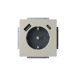 Busch-Jaeger 2CKA002011A6314 SCHUKO® USB-Steckdosen-Einsatz Safety+ mit USB A/C edelstahl - pur edelstahl 