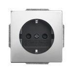 Busch-Jaeger 2CKA002013A5276 SCHUKO® Steckdosen-Einsatz Safety+ edelstahl - pur edelstahl 