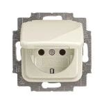 Busch-Jaeger 2CKA002018A0596 SCHUKO® Steckdosen-Einsatz mit Klappdeckel weiß - Busch-Duro 2000® SI 