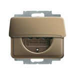 Busch-Jaeger 2CKA002018A0703 SCHUKO® Steckdosen-Einsatz mit Klappdeckel bronze - alpha mit Klappdeckel 